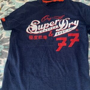 Superdry Navy Graphic Logo Tee L slim